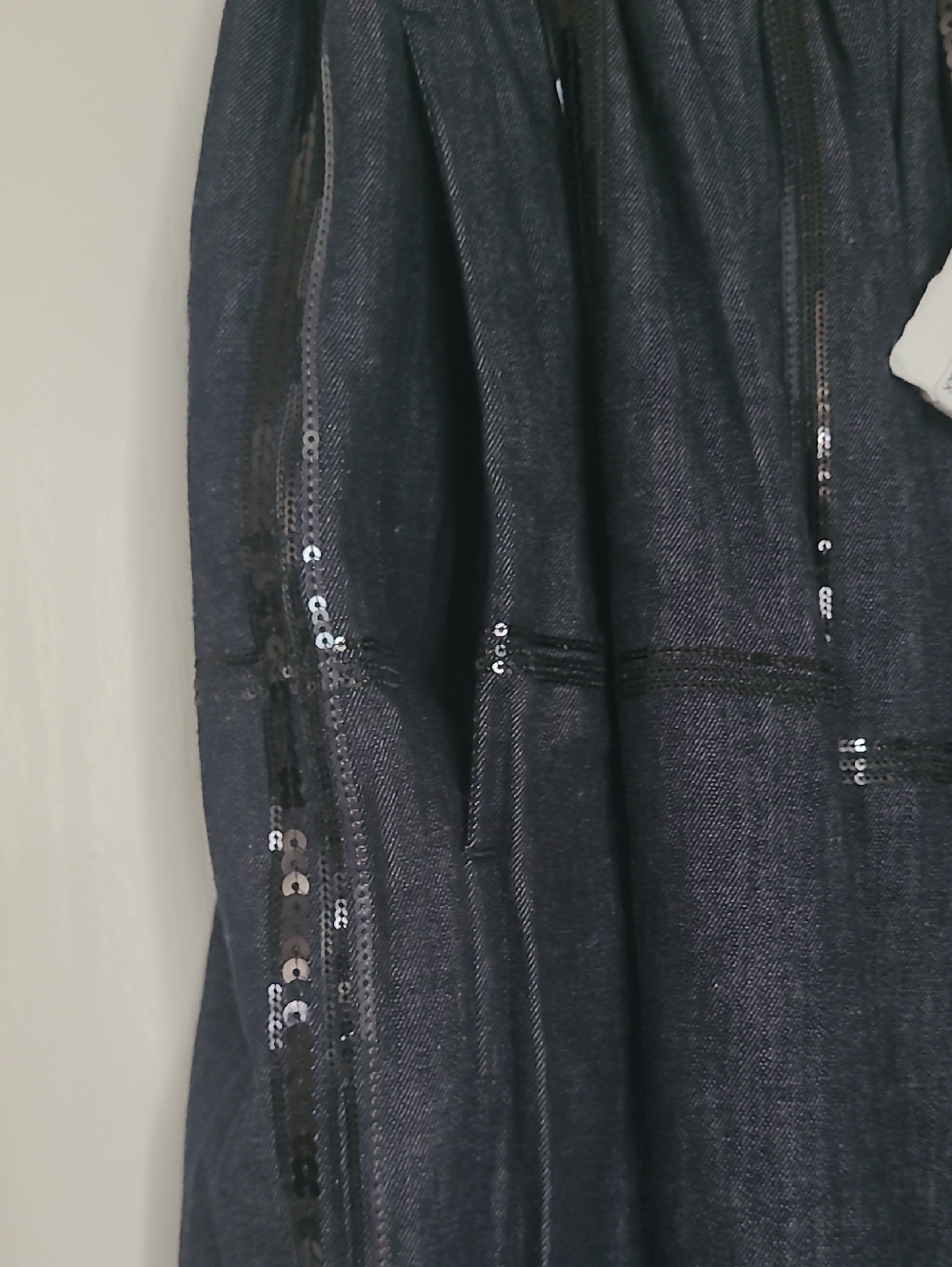 Brunello Cucinelli Dark Navy Pleated Skirt with Sequin Stripes - Picture 4 of 9